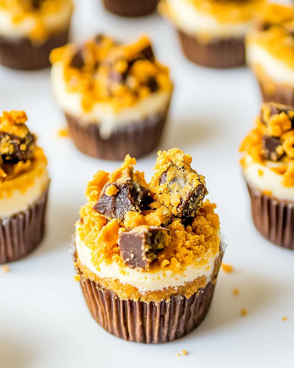 Delicious Mini Peanut Butter Butterfinger Cheesecakes image