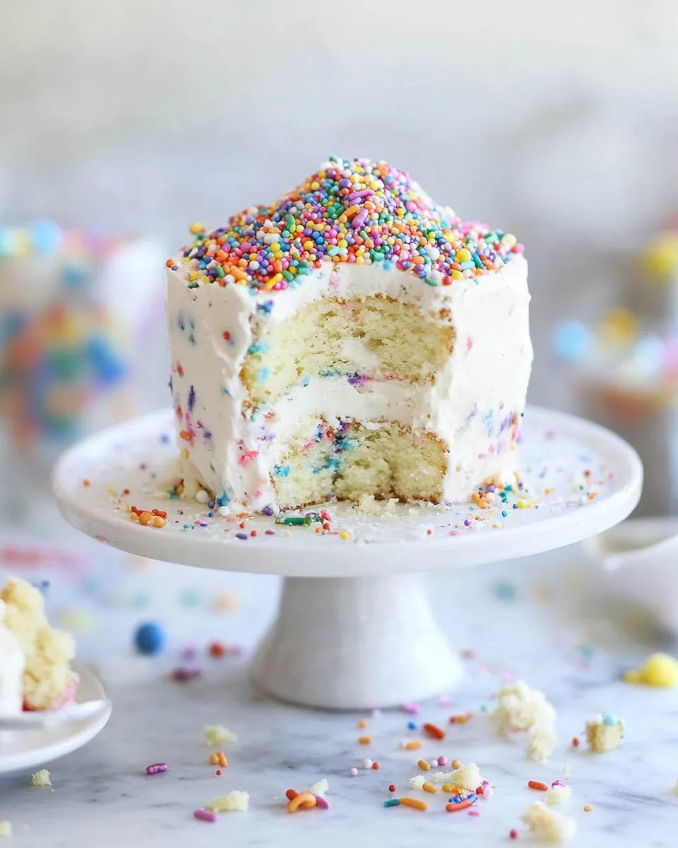 Best Mini Sprinkle Smash Cake. food shot