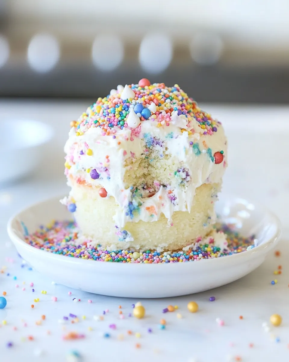 Delicious Mini Sprinkle Smash Cake. food shot