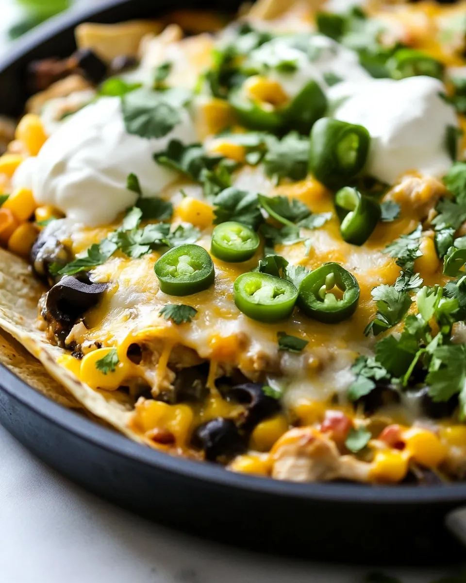 Healthy One-Pan Chicken Tortilla Bake recipe photo