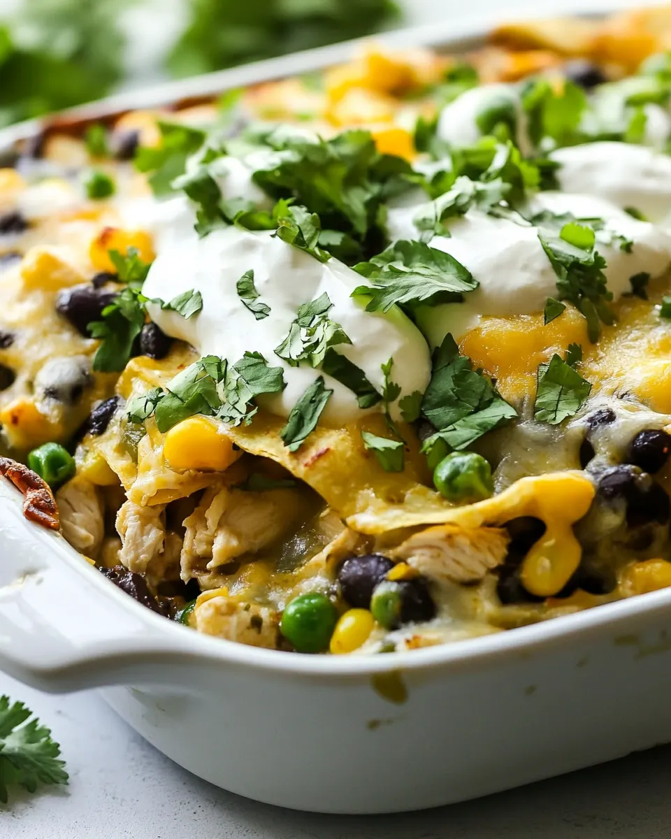 Quick One-Pan Chicken Tortilla Bake shot