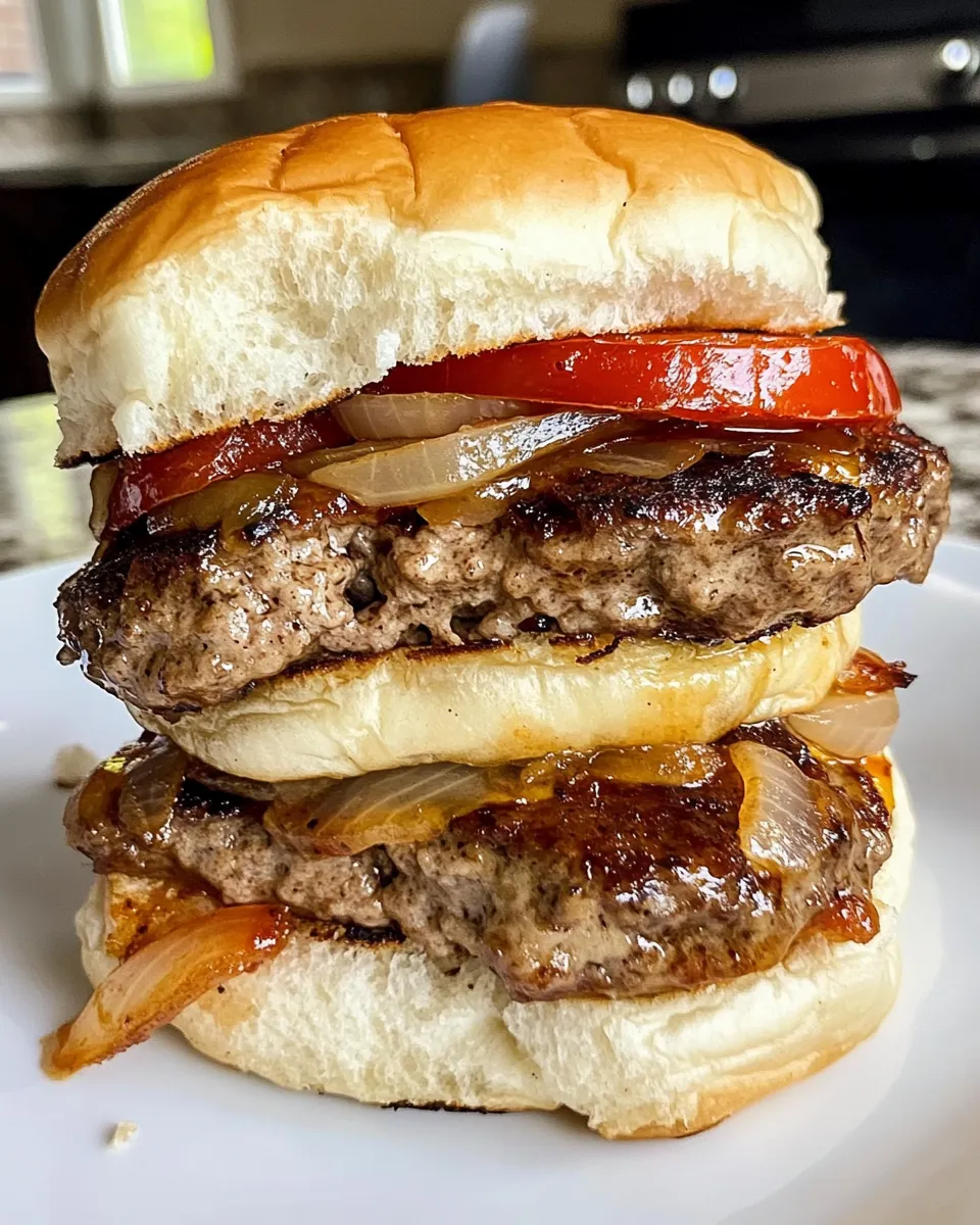 Delicious Onion Smash Burgers (Sear or Blackstone Grill Em) shot