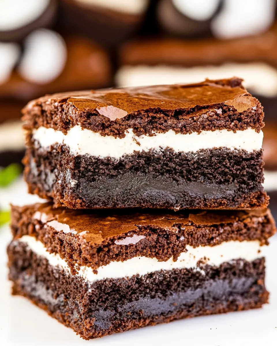 Ultimate Oreo Stuffed Brownies shot