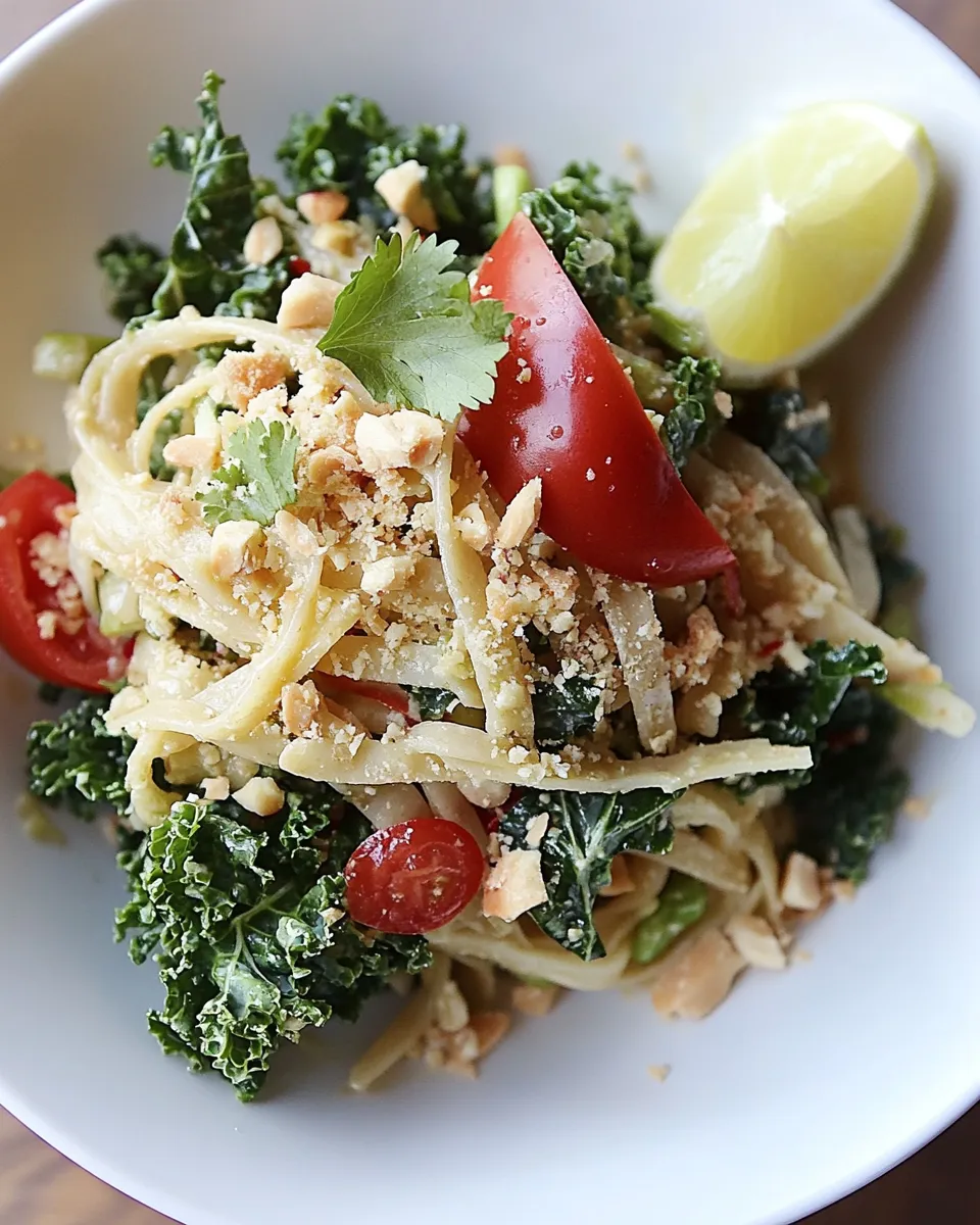 Easy Pad Thai Kale Salad recipe photo