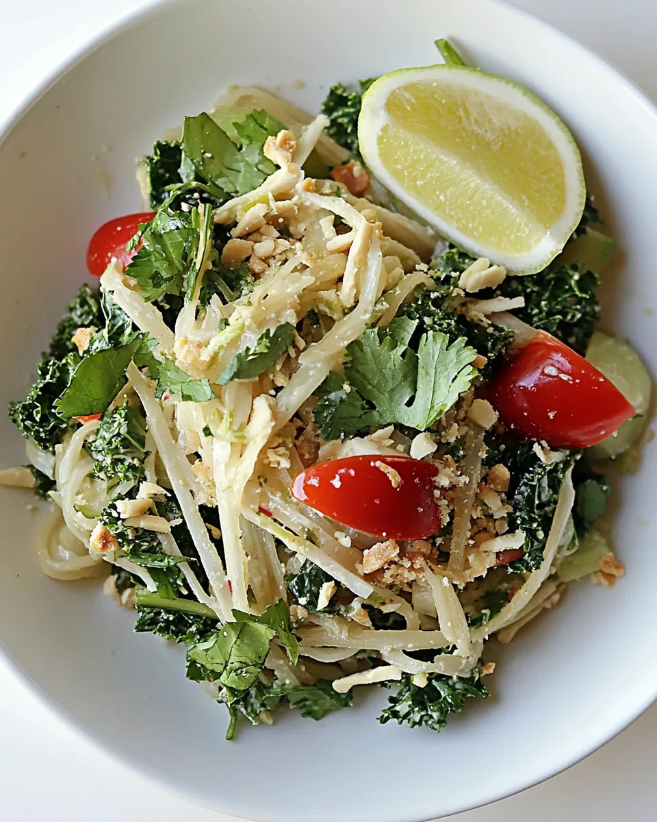 Delicious Pad Thai Kale Salad shot