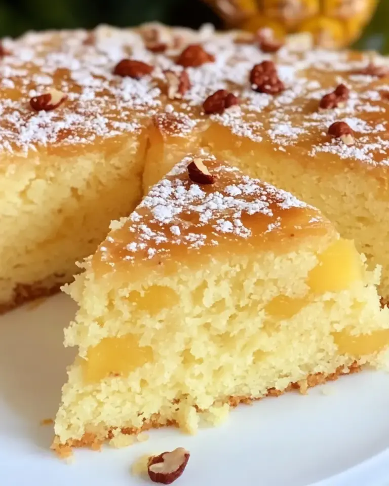 Homemade Pineapple Cake with Marzipan photo