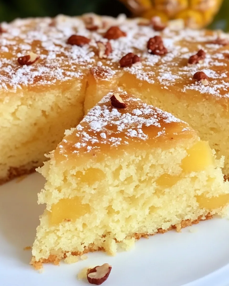 Homemade Pineapple Cake with Marzipan photo