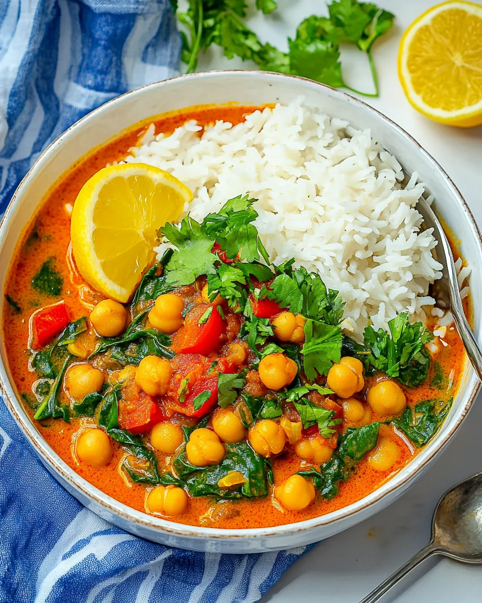 Homemade Quick Chickpea and Spinach Curry (Chana Masala) photo