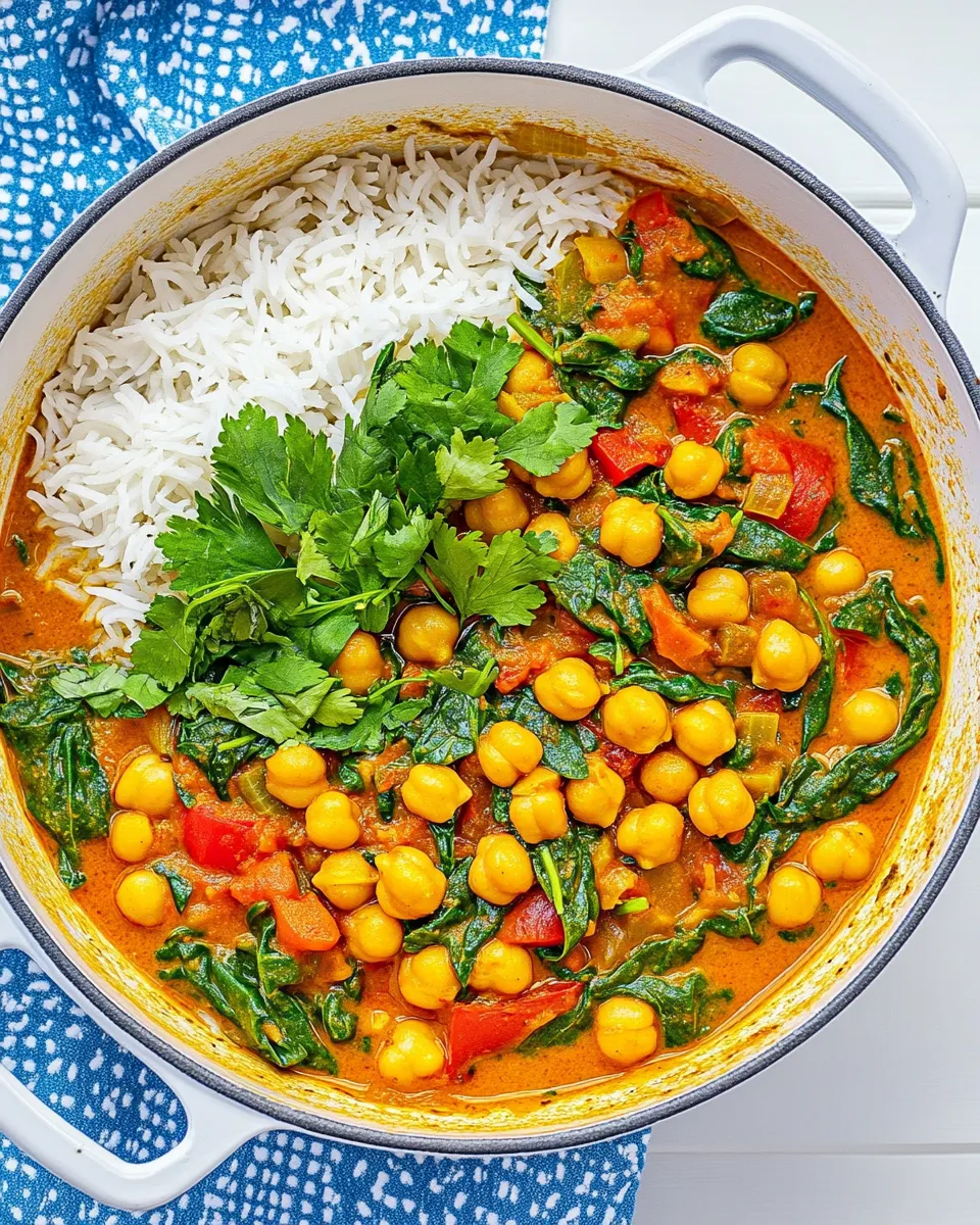 Classic Quick Chickpea and Spinach Curry (Chana Masala) image