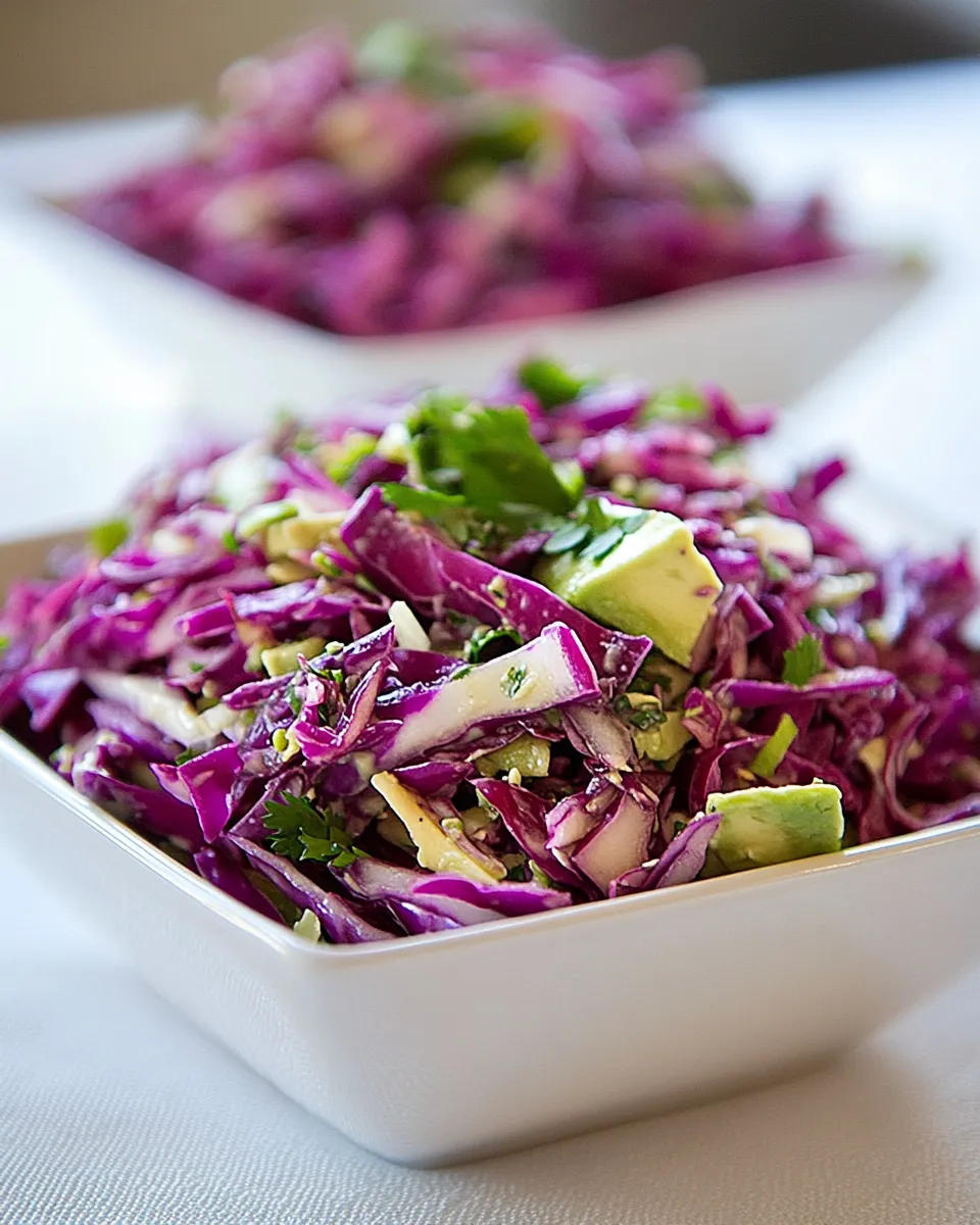 Delicious Red Cabbage and Avocado Salad Recipe dish photo