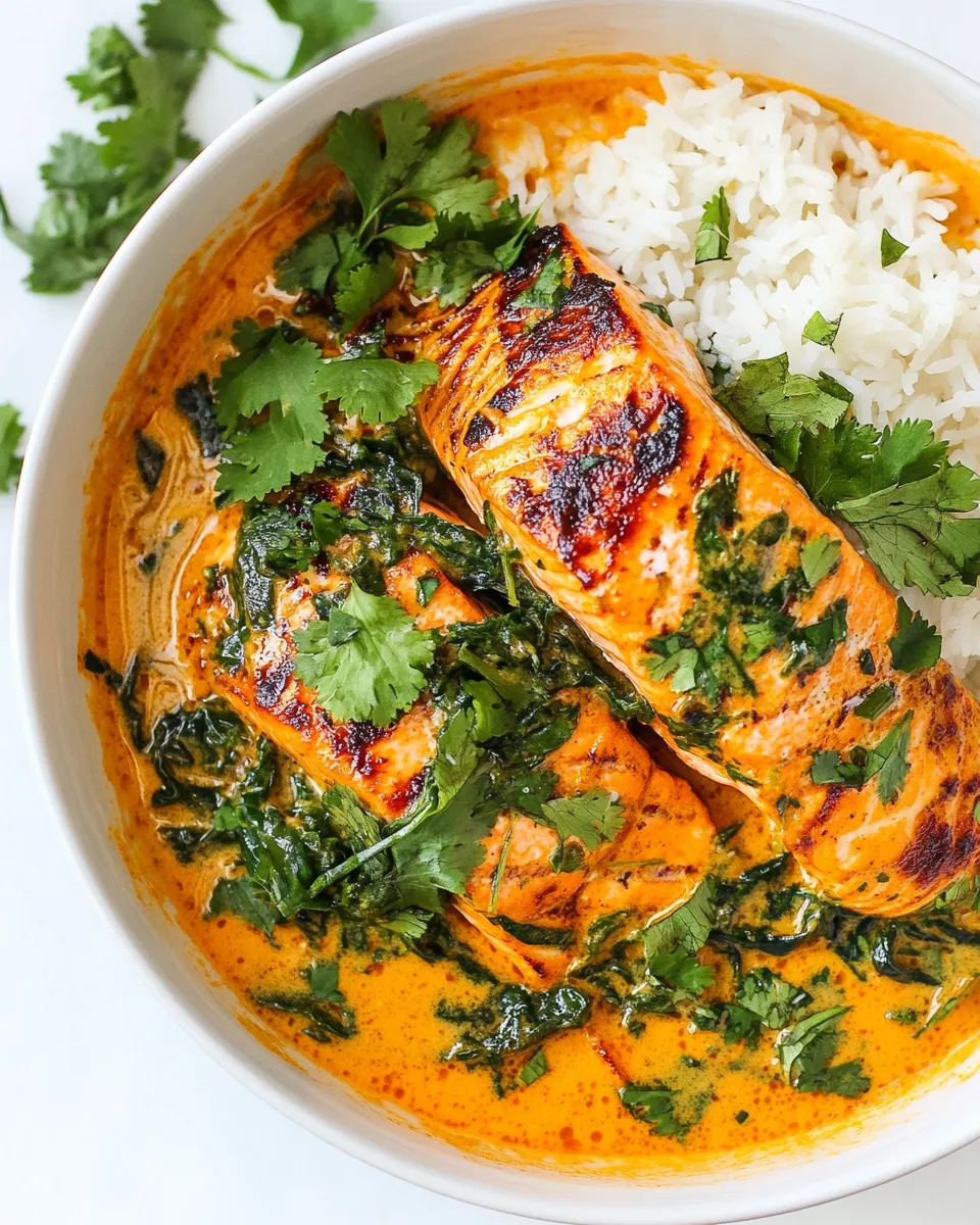 Delicious Salmon Coconut Curry (Thai Inspired) shot