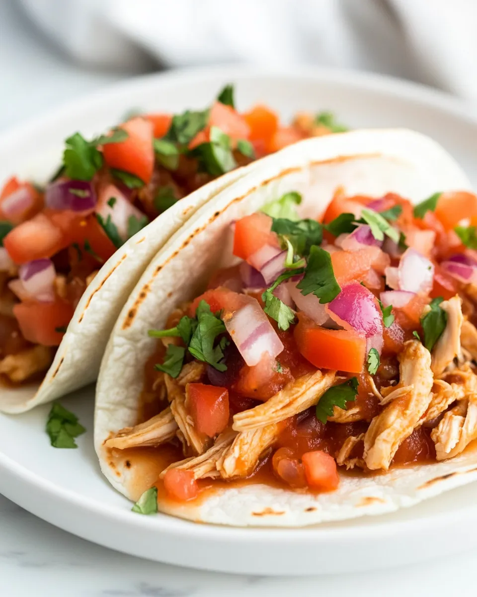 Delicious Slow Cooker Chicken Tacos shot
