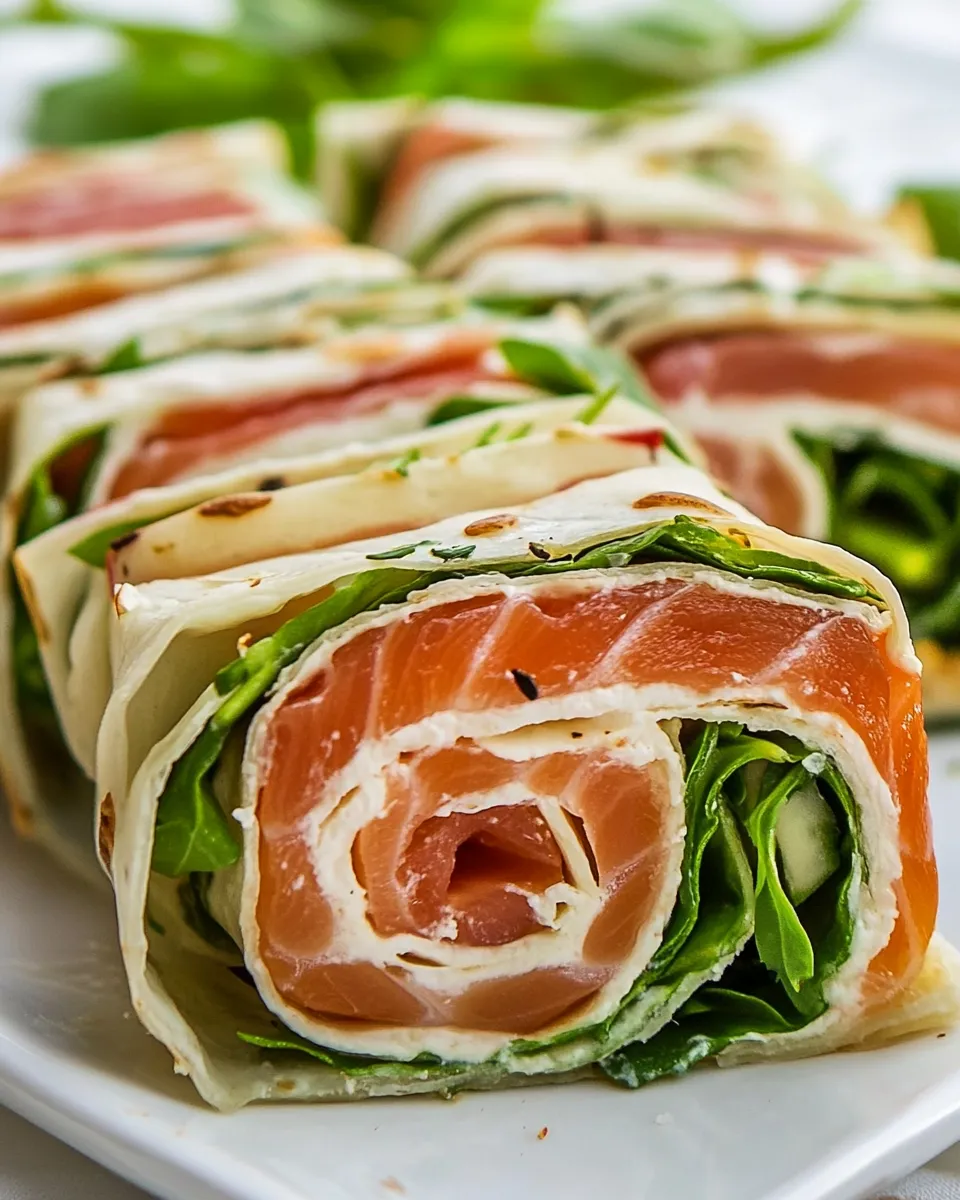 Easy Smoked Salmon and Arugula Rolls photo