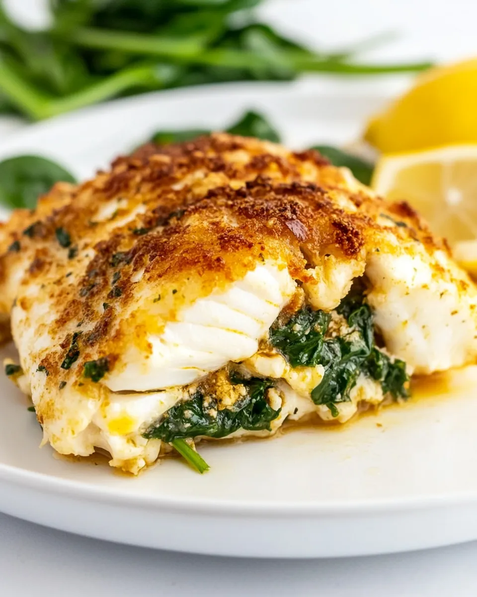 Delicious Spinach Stuffed Flounder shot