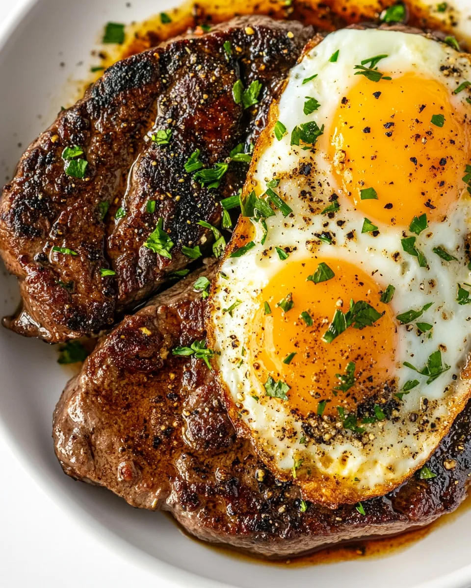 Delicious Steak and Eggs shot