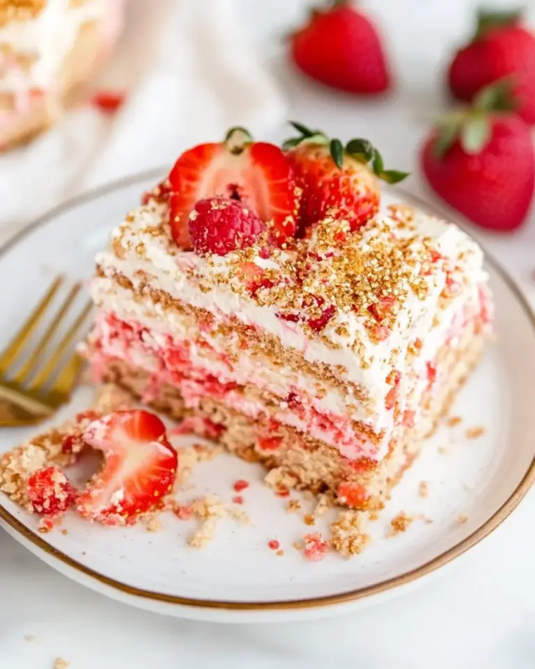 Homemade Strawberry Cream Cheese Icebox Cake photo