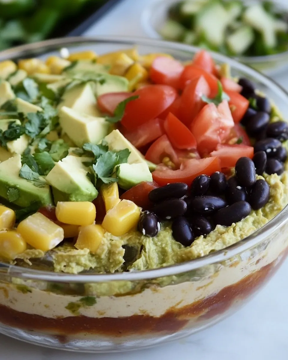 Quick Vegan 7-Layer Bean Dip shot