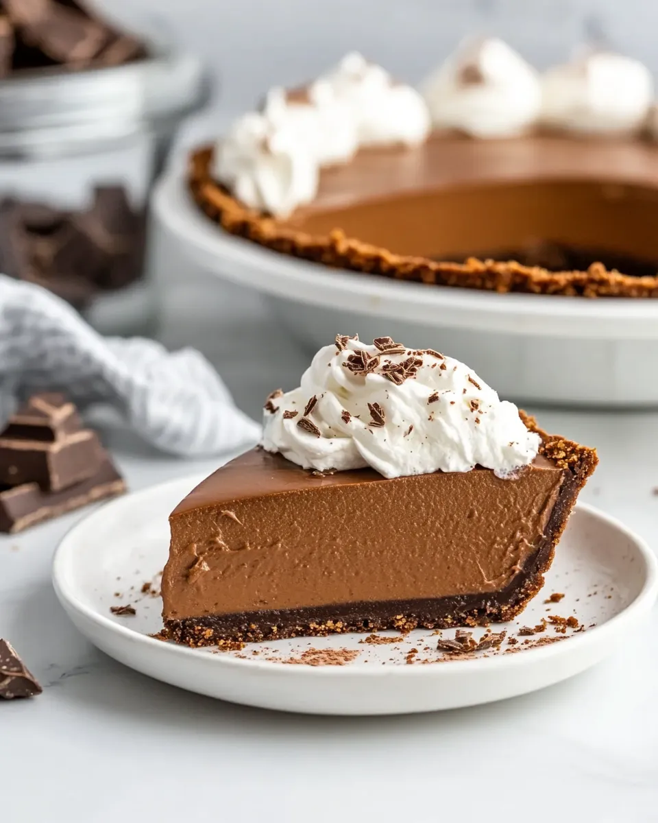 Homemade Vegan Chocolate Pie (No-Bake) recipe photo