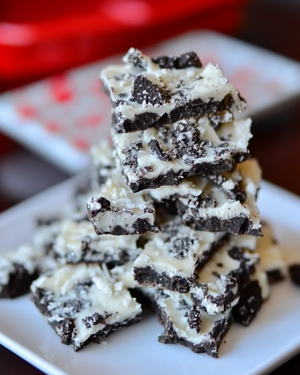 Easy White Chocolate Oreo Bark recipe photo