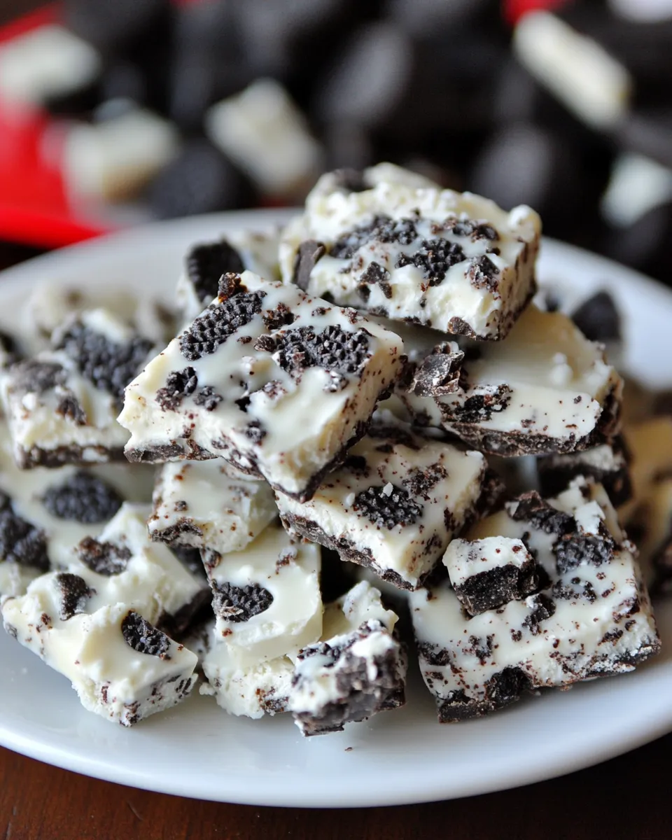Sweet White Chocolate Oreo Bark shot