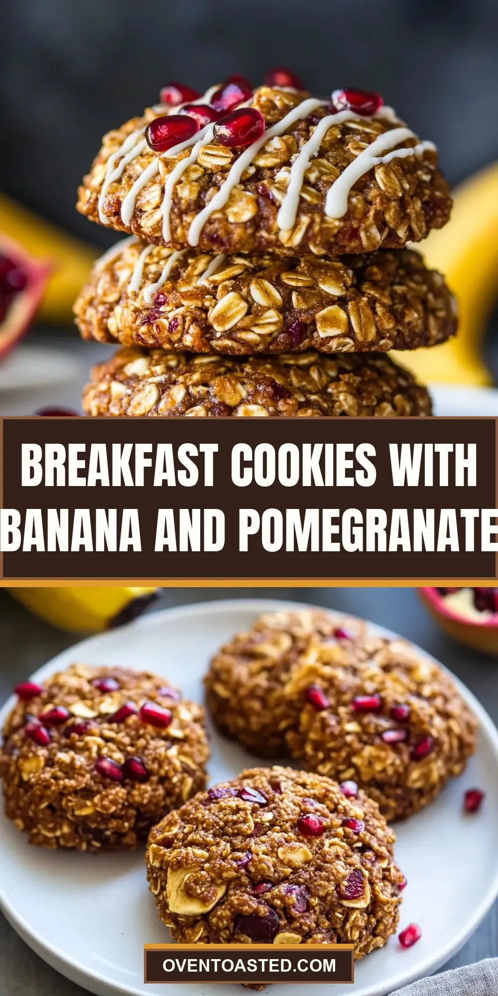 Homemade Breakfast Cookies With Banana And Pomegranate