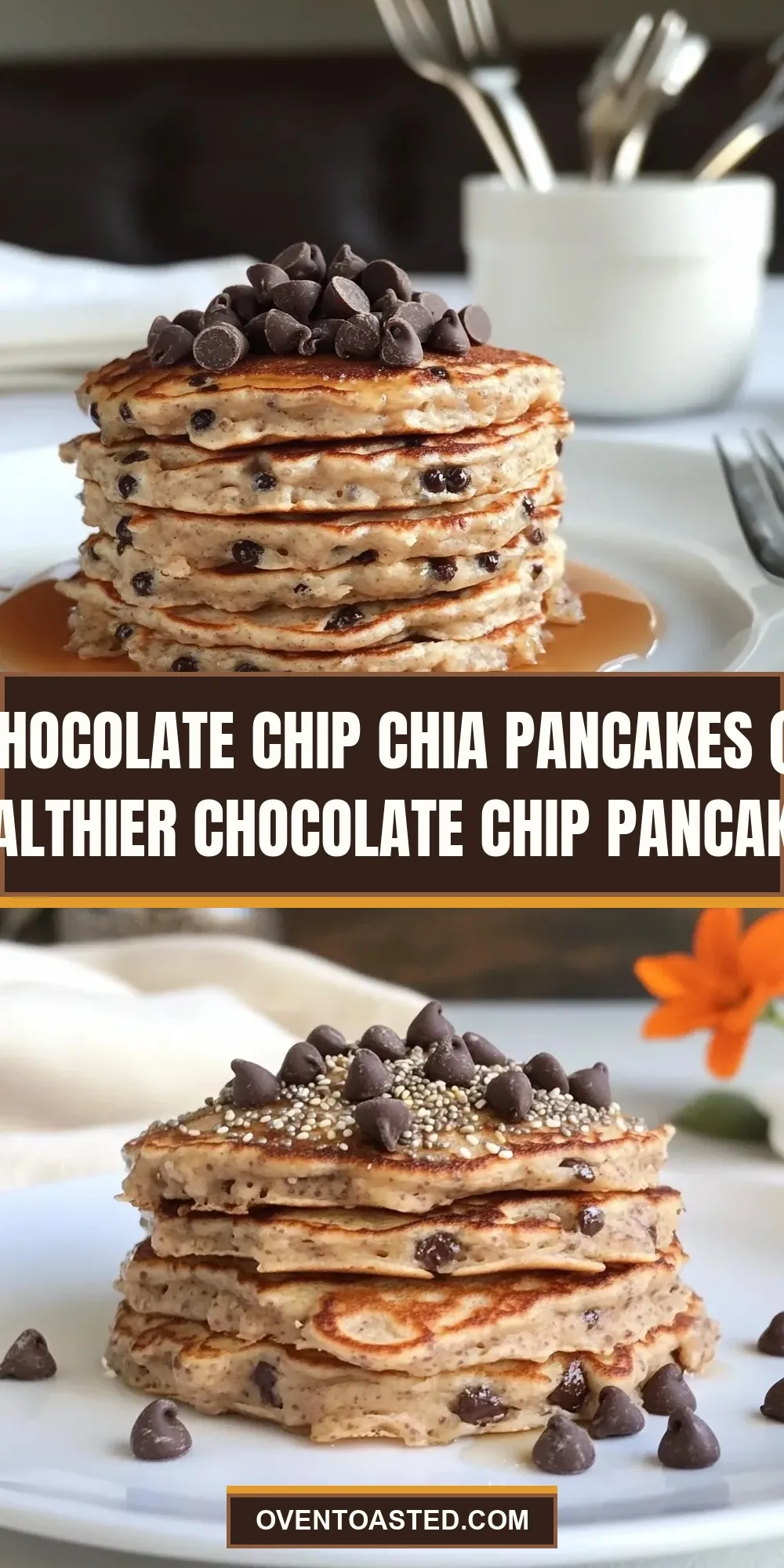 Chocolate Chip Chia Pancakes (A Healthier Chocolate Chip Pancake!) Recipe