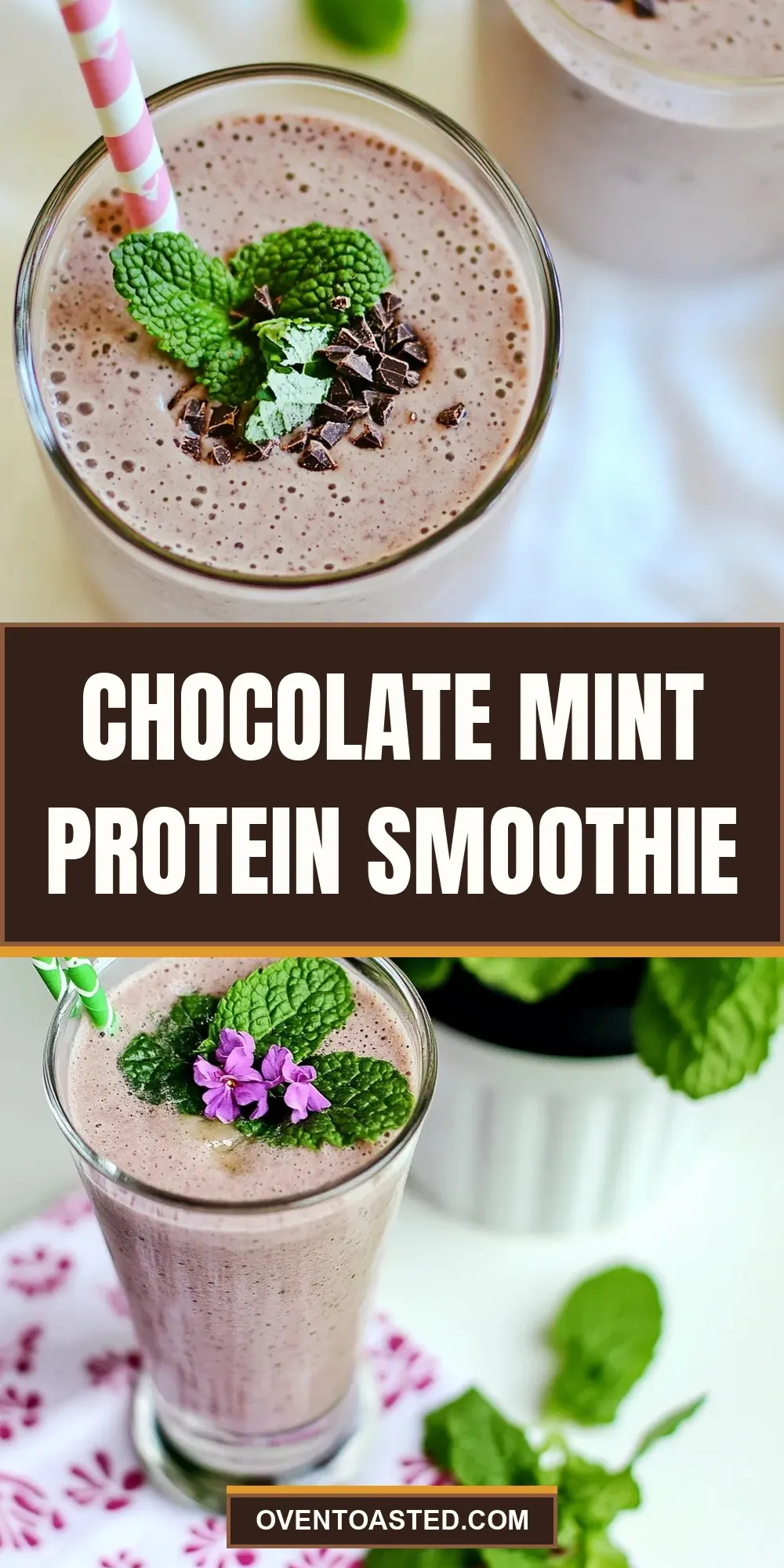 Easy Chocolate Mint Protein Smoothie Recipe