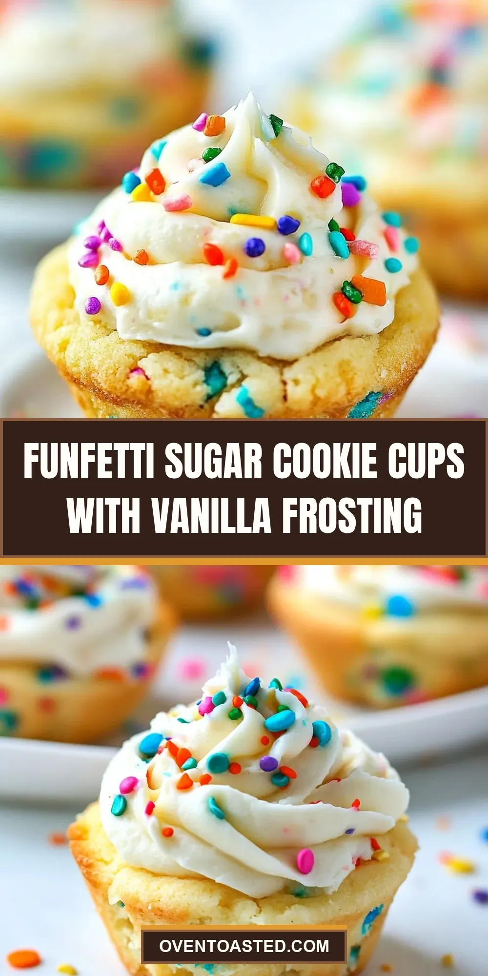 The Best Funfetti Sugar Cookie Cups With Vanilla Frosting Ever