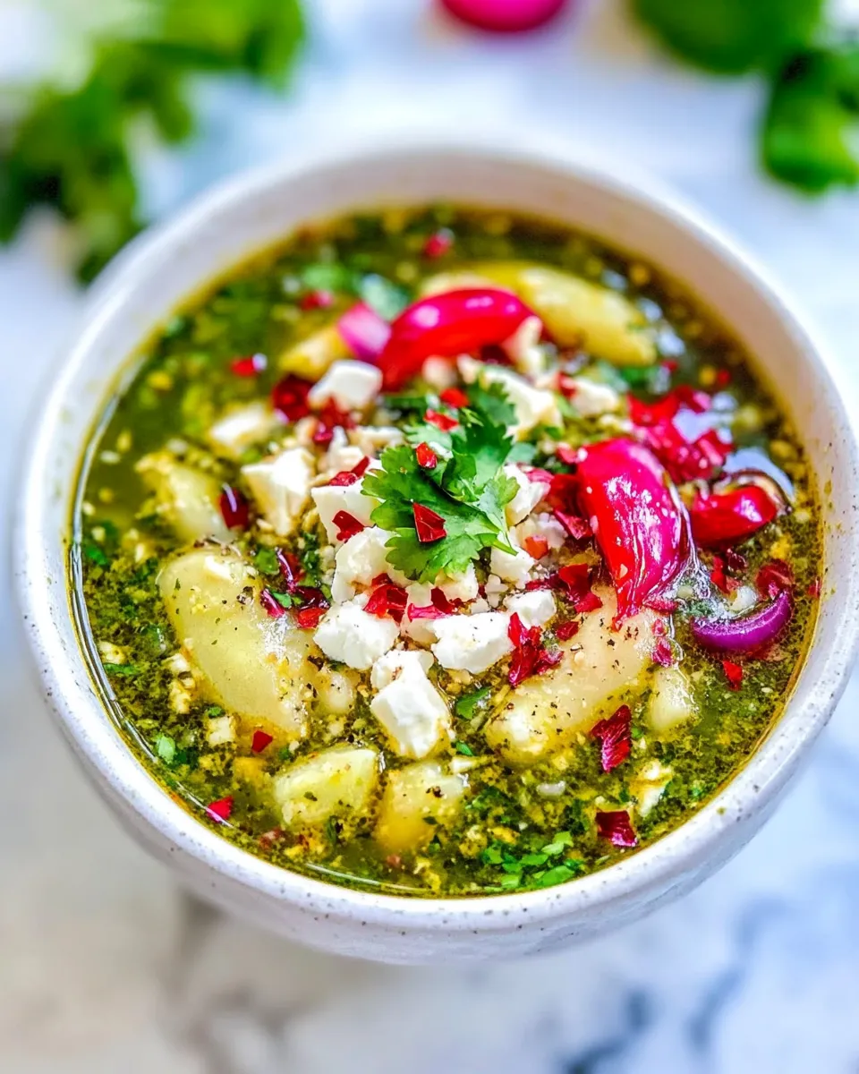 Quick 20-Minute Easy Vegan Pozole Verde recipe image