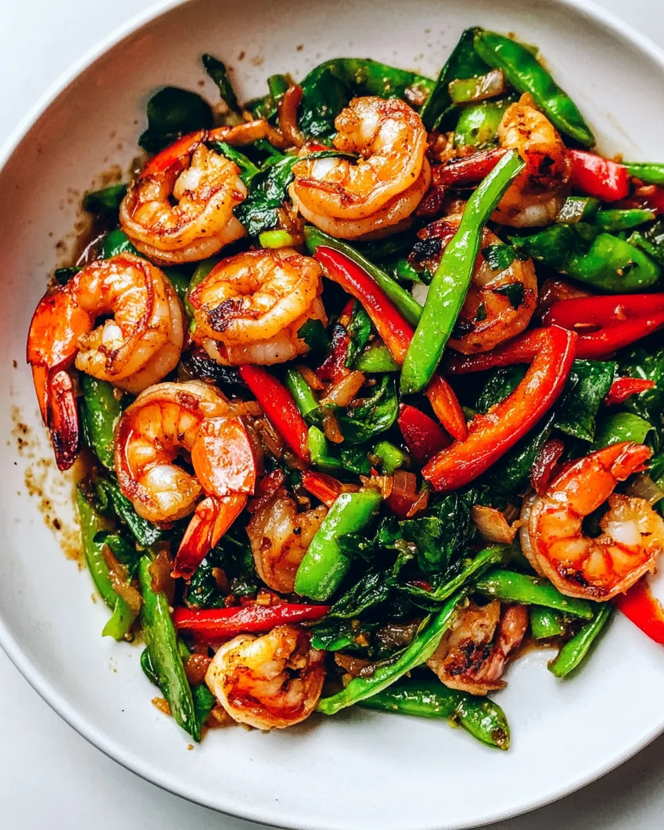 Delicious 20 Minute Garlic Shrimp Stir Fry shot