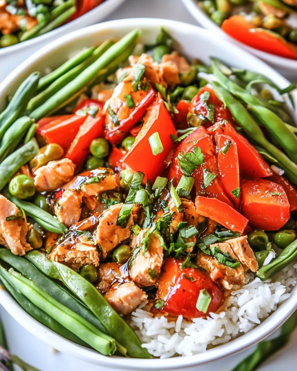 Easy 20 Minute Honey Balsamic Tuna Veggie Bowls picture
