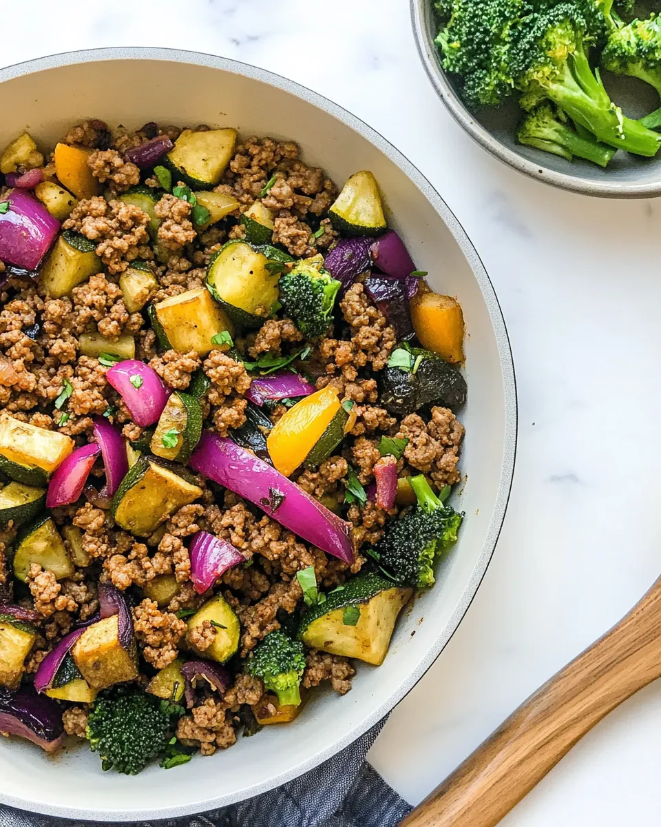 Delicious 30-Minute Ground Turkey Skillet with Vegetables shot