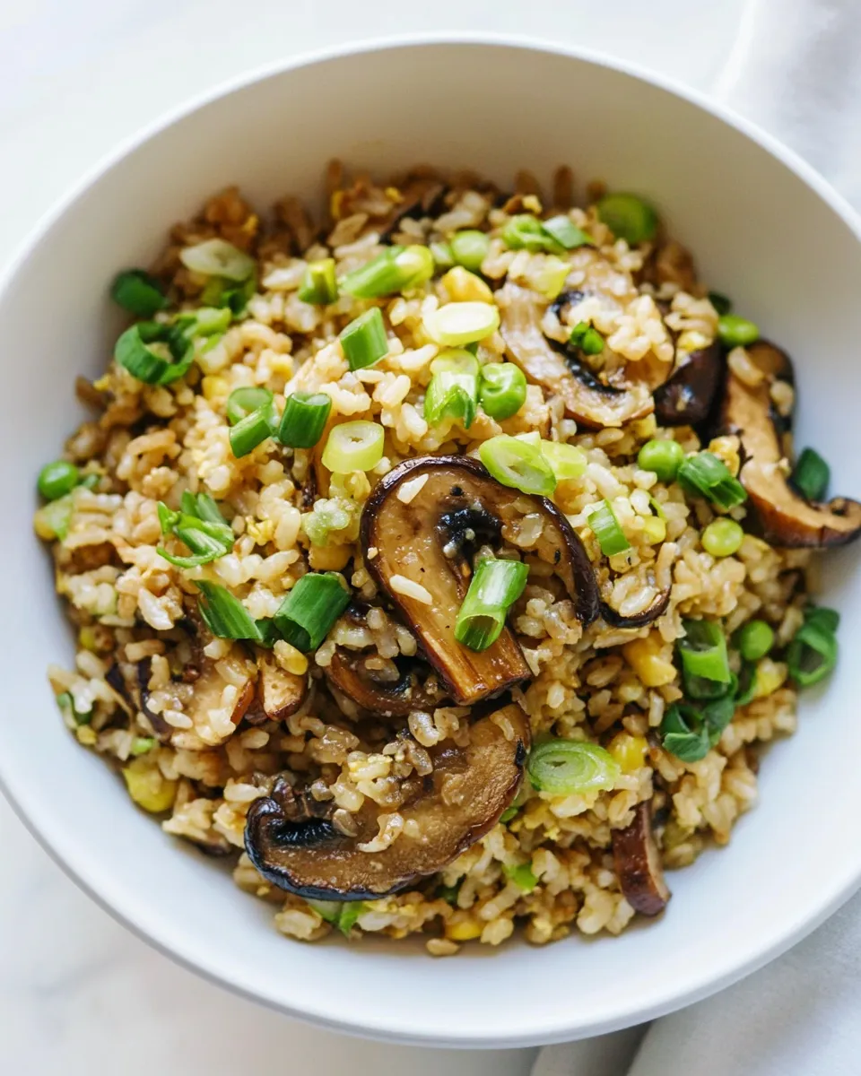 Homemade 30 Minute Portobello Fried Brown Rice. photo
