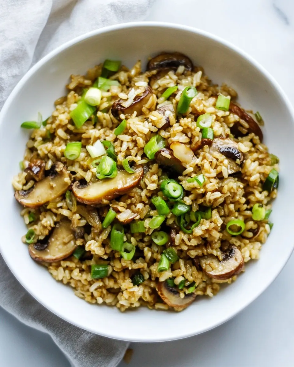 Easy 30 Minute Portobello Fried Brown Rice. picture