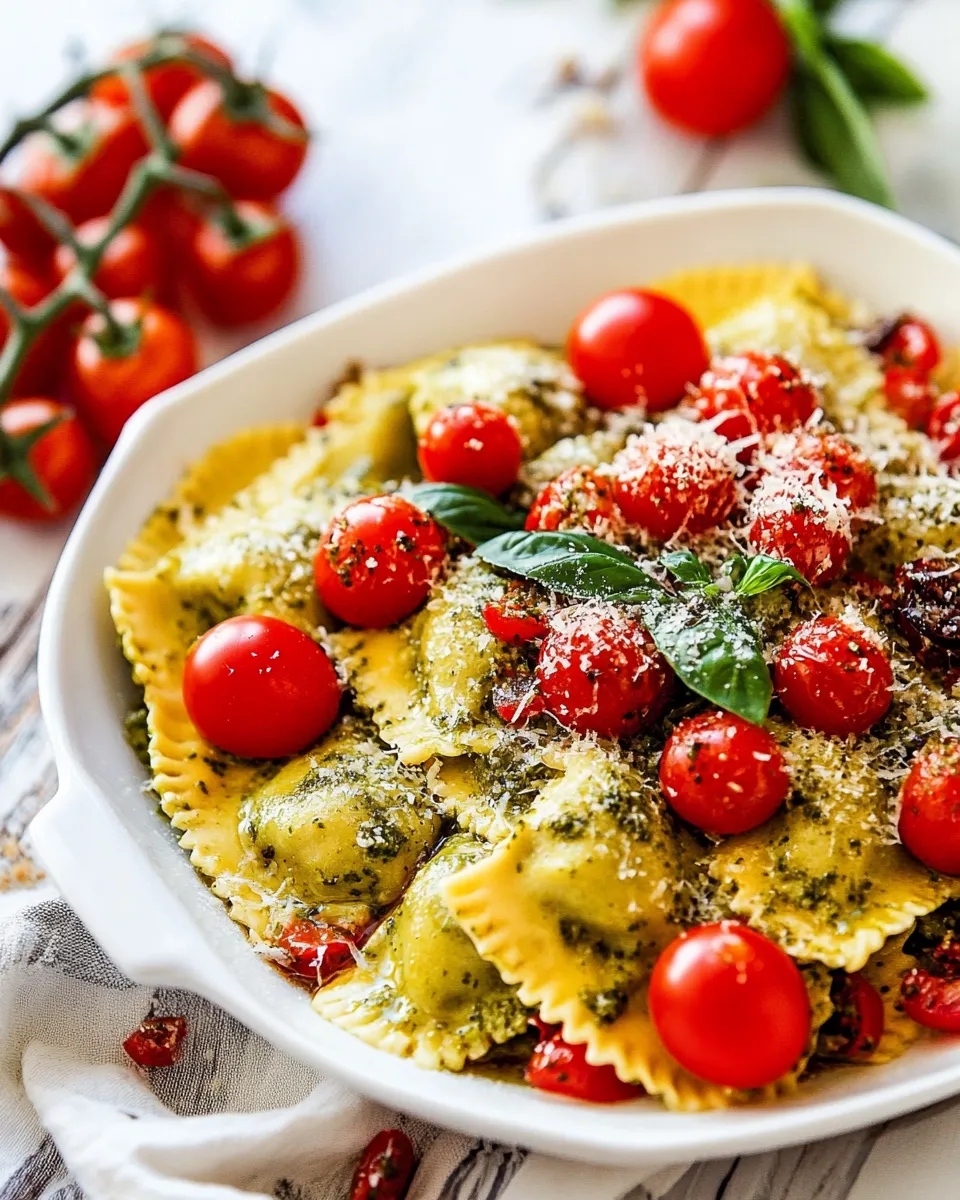 Classic 5-Ingredient Pesto Ravioli recipe image