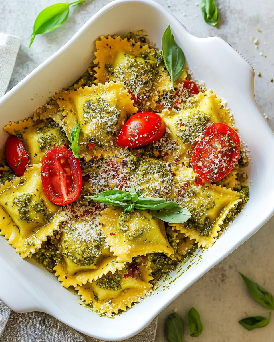 Easy 5-Ingredient Pesto Ravioli dish photo