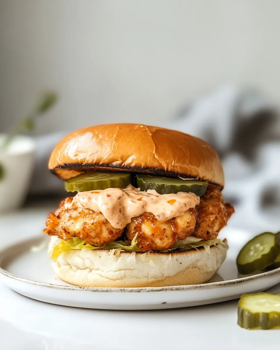 Easy Air Fryer Chicken Sandwich with Sriracha Mayo picture
