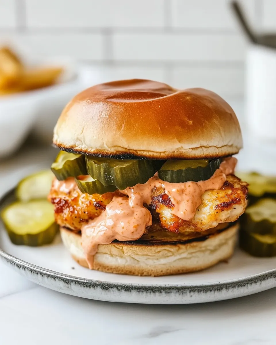 Delicious Air Fryer Chicken Sandwich with Sriracha Mayo shot