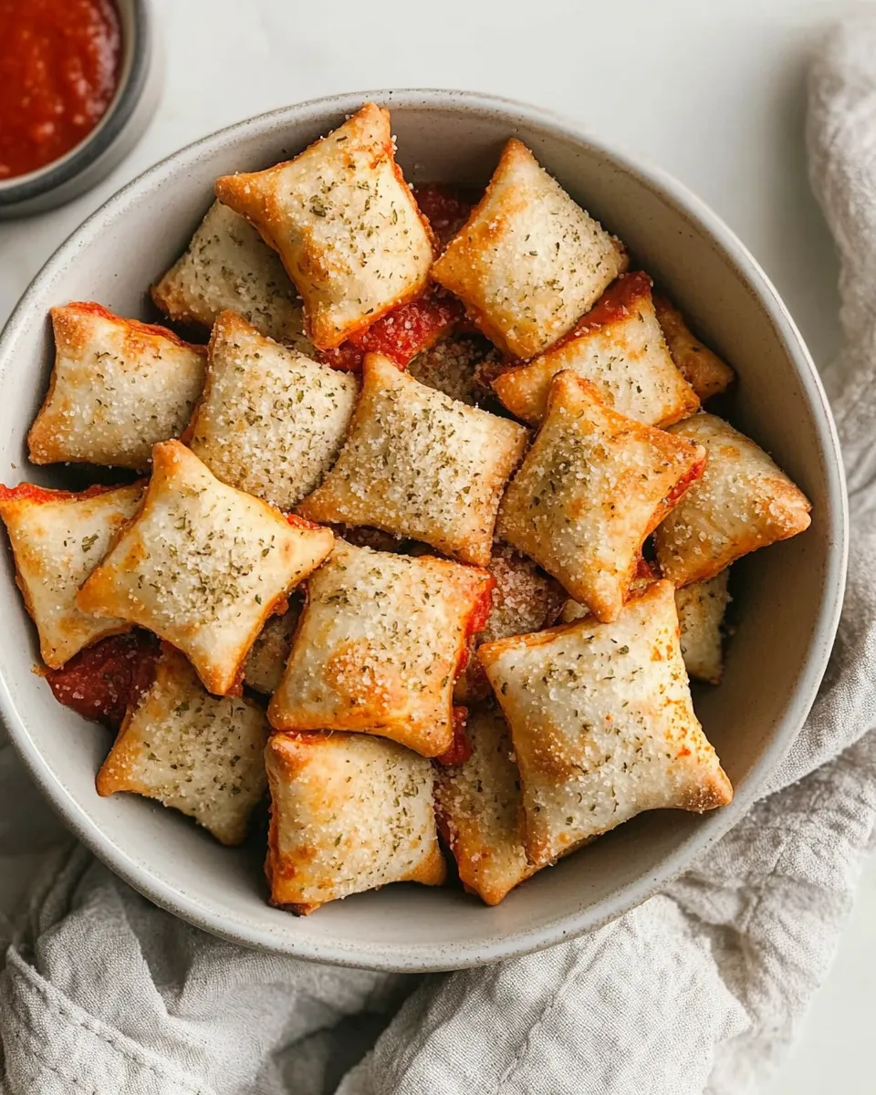 Delicious Air Fryer Frozen Pizza Rolls shot