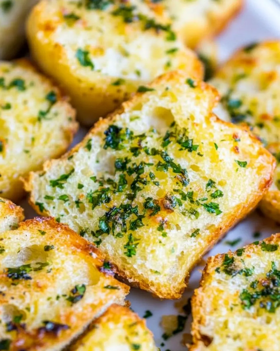 Delicious Air Fryer Garlic Bread shot