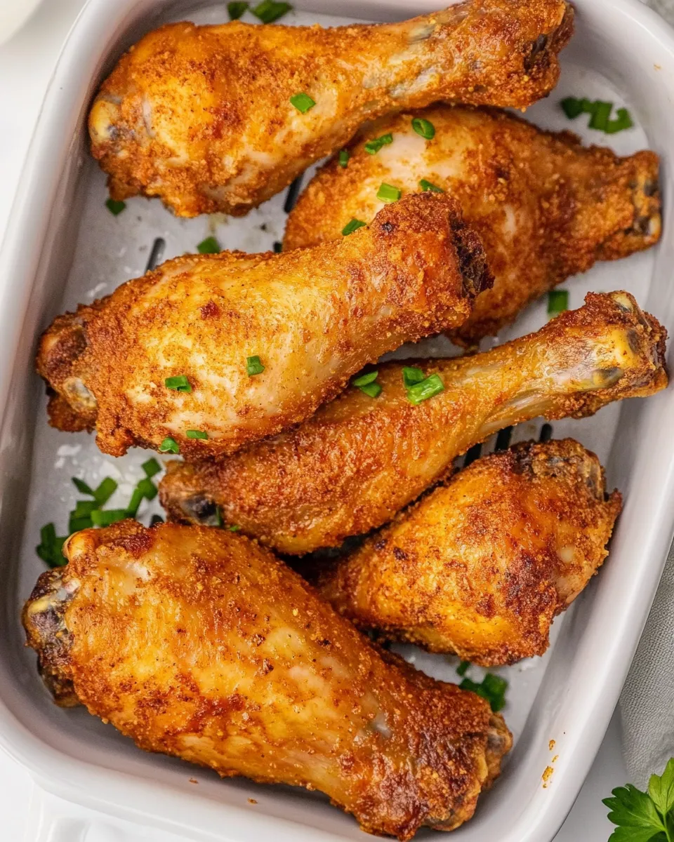 Quick Air Fryer Garlic Parmesan Drumsticks shot