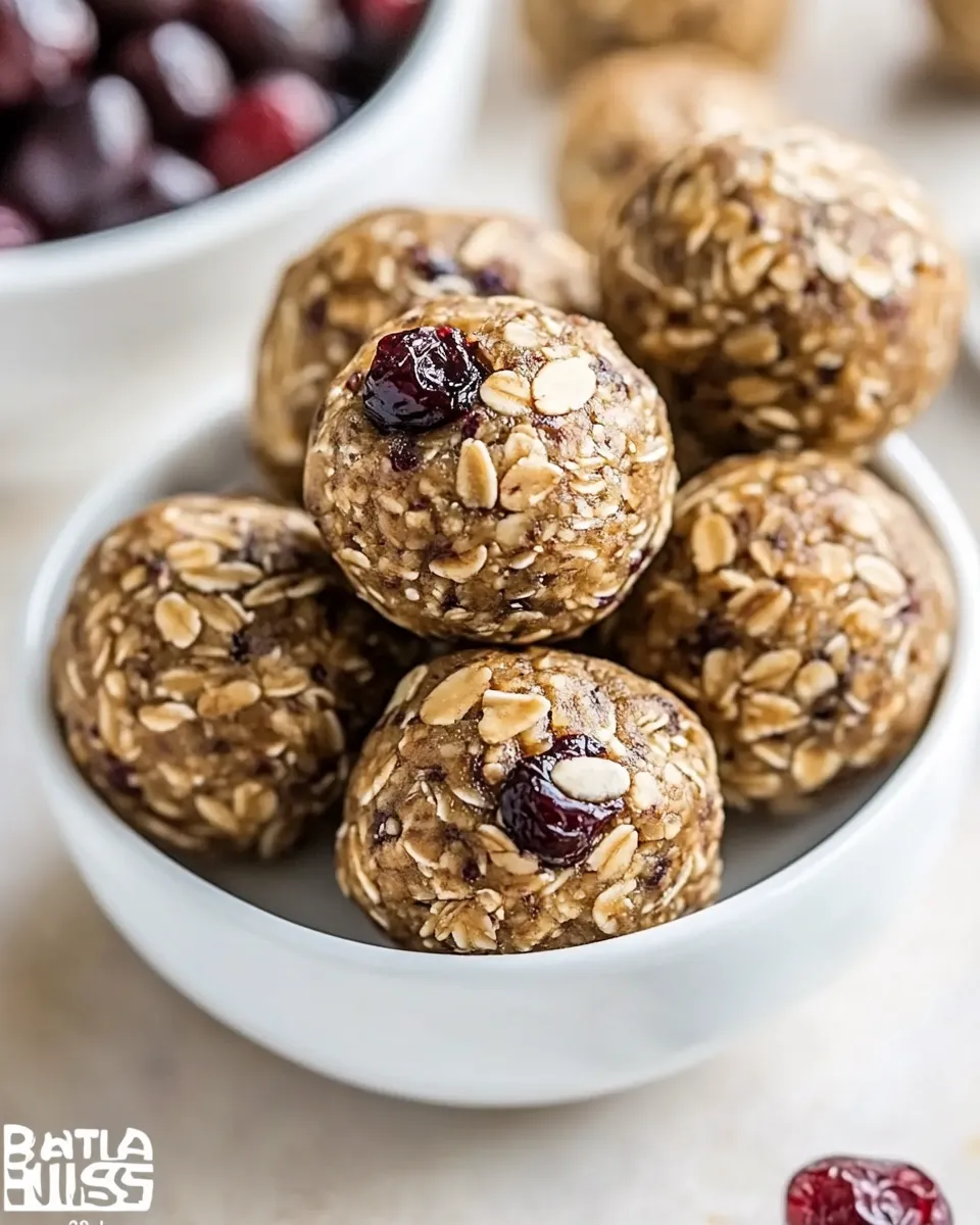 Homemade Almond Energy Balls With Cranberry, Maple, And Vanilla photo