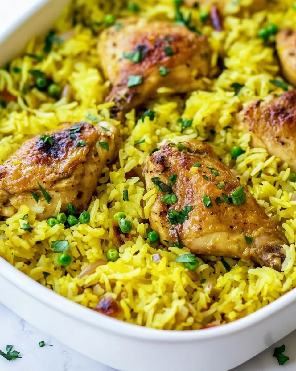 Delicious Aromatic Saffron Chicken with Coconut Rice shot