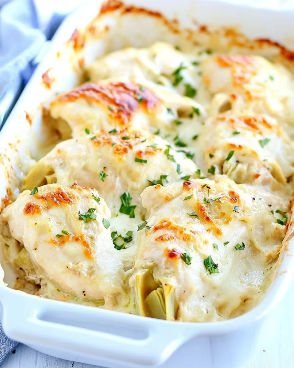 Delicious Artichoke Chicken shot