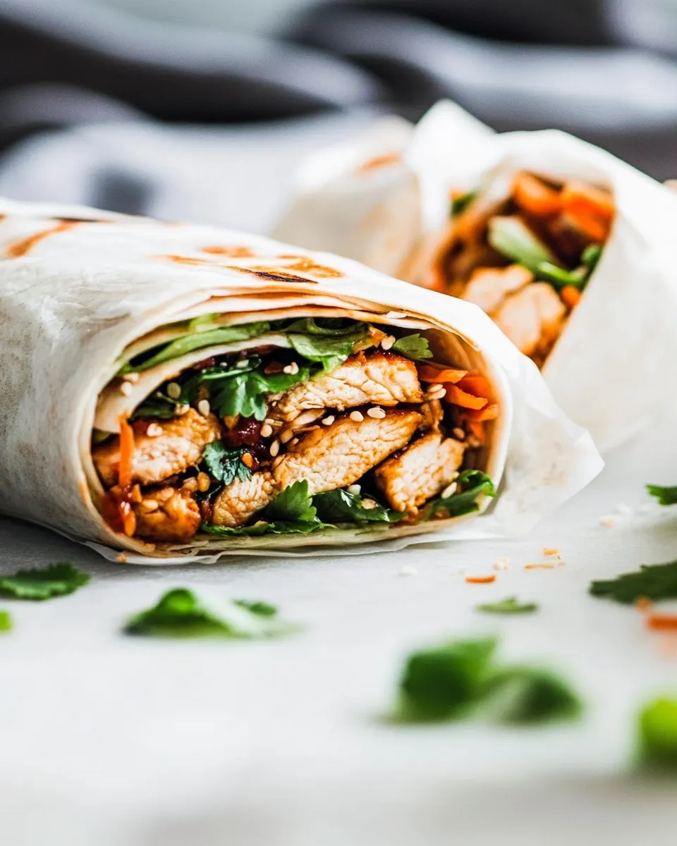 Tasty Asian Chicken Wraps shot
