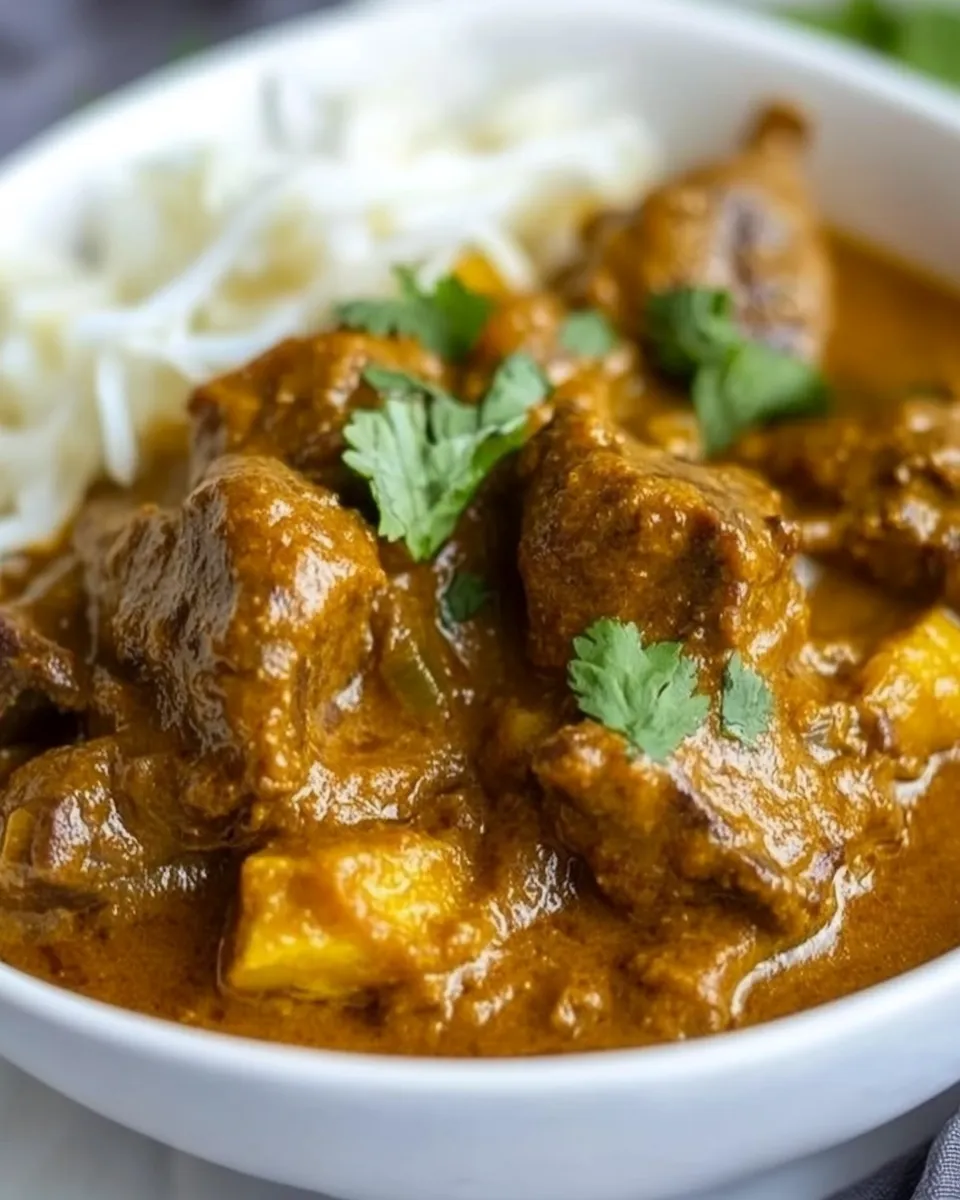 Delicious Authentic Indian Lamb Dopiaza Curry shot