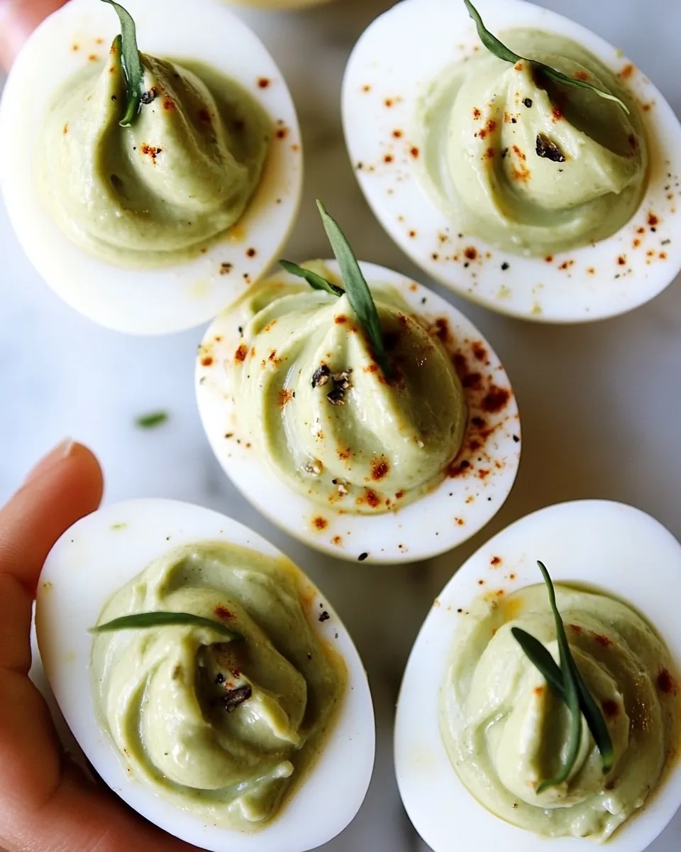 Delicious Avocado Deviled Eggs Recipe shot
