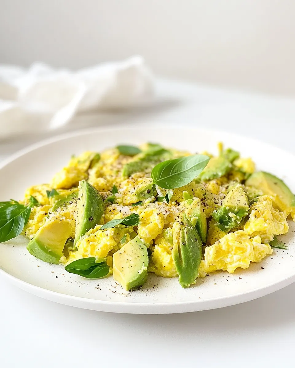 Delicious Avocado Scrambled Eggs shot
