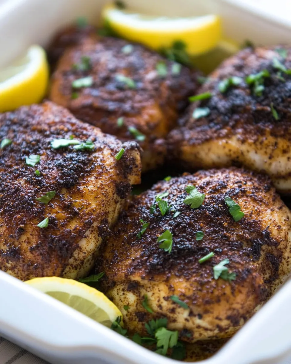 Classic Baked Blackened Chicken Thighs image