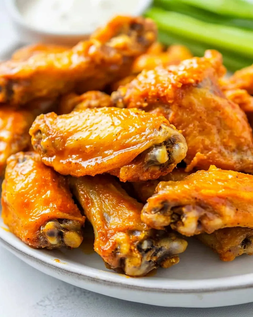 Delicious Baked Buffalo Wings shot